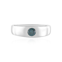 Blauer I2 Diamant-Silberring