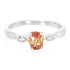 Oranger Saphir-Silberring