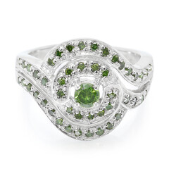 Fancy-Diamant-Silberring