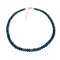 Neonblauer Apatit-Silberhalskette