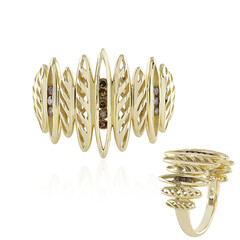 I2 Champagner-Diamant-Goldring (Ornaments by de Melo)
