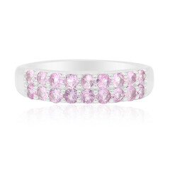 Pinkfarbener Saphir-Silberring