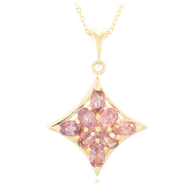 Nicht erhitzter Padparadscha-Saphir-Goldhalskette (AMAYANI)