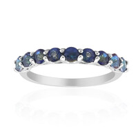 Blauer Mystik-Quarz-Silberring
