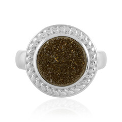 Bronzefarbener Glitzer-Achat-Silberring