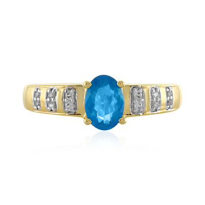 Neonblauer Apatit-Silberring