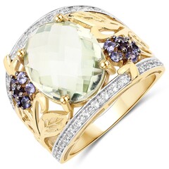 Grüner Amethyst-Silberring