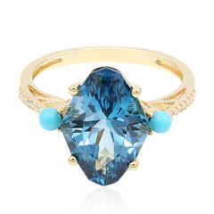 Londonblauer Topas-Goldring