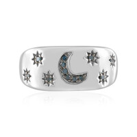 Blauer SI1 Diamant-Silberring