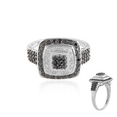 Schwarzer Brillant-Goldring