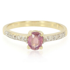 Nicht erhitzter Padparadscha-Saphir-Goldring
