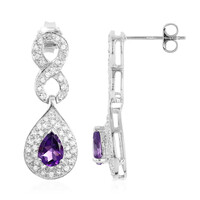 Sambia-Amethyst-Silberohrringe