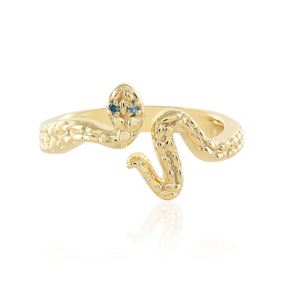 Blauer I3 Diamant-Silberring