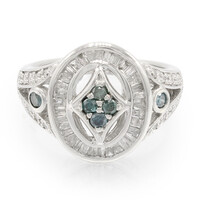 Blauer Diamant-Silberring