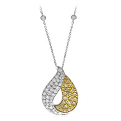 Gelber SI1 Diamant-Goldhalskette (CIRARI)