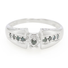 Fancy-Diamant-Silberring