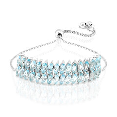 Himmelblauer Topas-Silberarmband