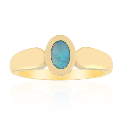 Lightning Ridge-Schwarzer Opal-Goldring