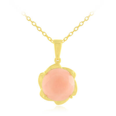 Pinkfarbener Opal-Silberhalskette