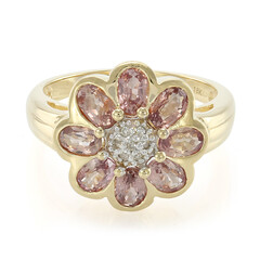 Nicht erhitzter Padparadscha-Saphir-Goldring (AMAYANI)