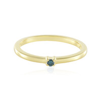 Blauer I3 Brillant-Silberring