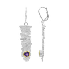 Sambia-Amethyst-Silberohrringe