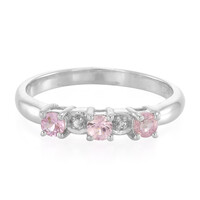 Pinkfarbener Saphir-Silberring