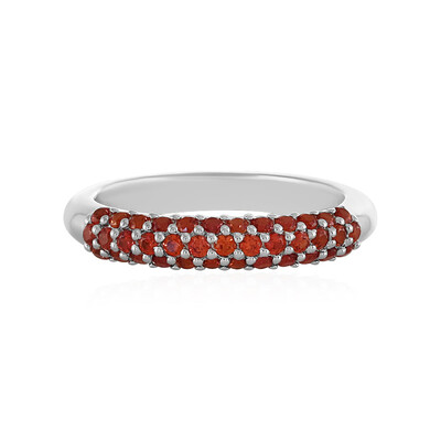 Oranger Saphir-Silberring