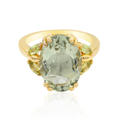 Grüner Amethyst-Silberring