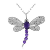 Sambia-Amethyst-Silberhalskette