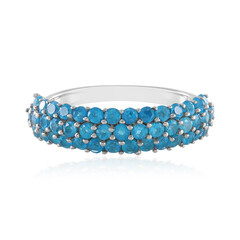 Neonblauer Apatit-Silberring