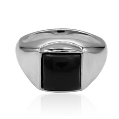Schwarzer Onyx-Silberring