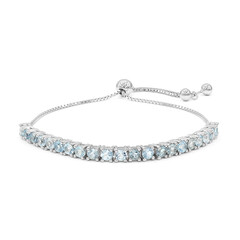 Himmelblauer Topas-Silberarmband