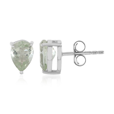 Grüner Amethyst-Silberohrringe