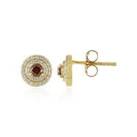 I3 Cognac-Diamant-Silberohrringe