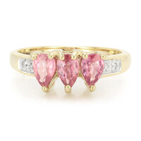 Nicht erhitzter Padparadscha-Saphir-Goldring