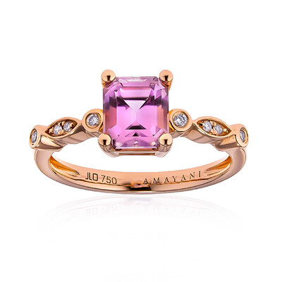 Pinkfarbener Diaspor-Goldring (AMAYANI)