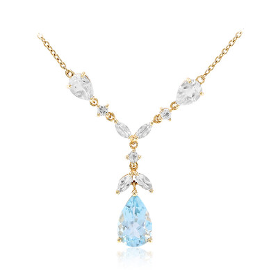 Himmelblauer Topas-Silbercollier