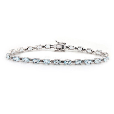 Himmelblauer Topas-Silberarmband