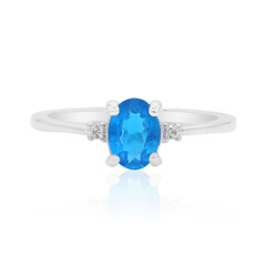 Neonblauer Apatit-Silberring
