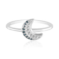 Blauer SI1 Diamant-Silberring