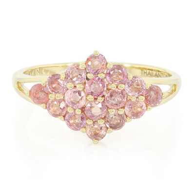 Nicht erhitzter Padparadscha-Saphir-Goldring (AMAYANI)