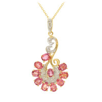 Nicht erhitzter Padparadscha-Saphir-Goldhalskette (AMAYANI)