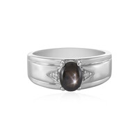 Schwarzer Stern-Saphir-Silberring