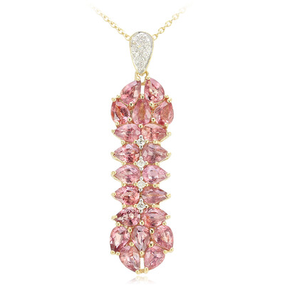 Nicht erhitzter Padparadscha-Saphir-Goldhalskette (AMAYANI)