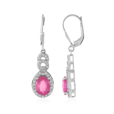 Pinkfarbener Madagaskar-Saphir-Silberohrringe