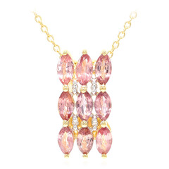 Nicht erhitzter Padparadscha-Saphir-Goldhalskette (AMAYANI)