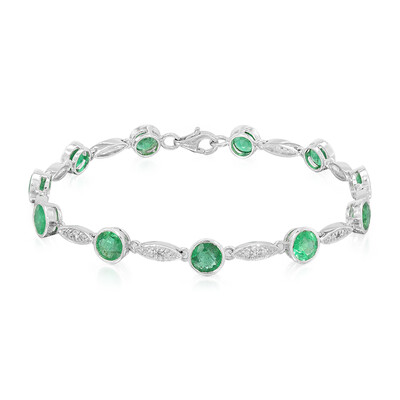 Sambia-Smaragd-Silberarmband