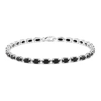 Schwarzer Spinell-Silberarmband