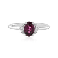 Magenta-Granat-Silberring